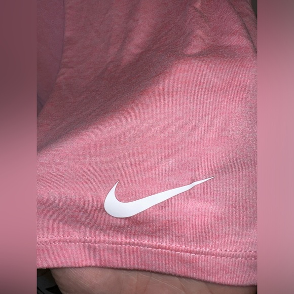 Nike Scoop Neck Dri-Fit Running Short Sleeve Top in Pink Size: M - Picture 4 of 5